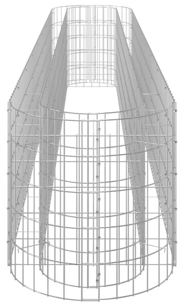 Συρματοκιβώτιο-Γλάστρα Υπερυψωμένη 330x50x50 εκ. Γαλβαν. Ατσάλι - Ασήμι