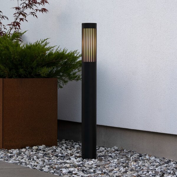 Konstsmide Λάμπα δρόμου Pistoia, μαύρη, ύψος 95 cm, μέταλλο, IP54, ρυθμιζόμενος, Μαύρο, Αλουμίνιο