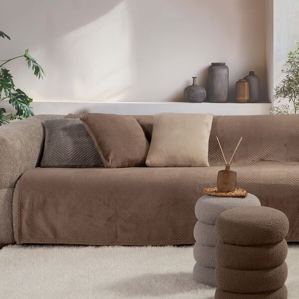 Ριχτάρι Καναπέ Τριθέσιου Fleece (180x300) Nef-Nef Homeware Dakari Brown