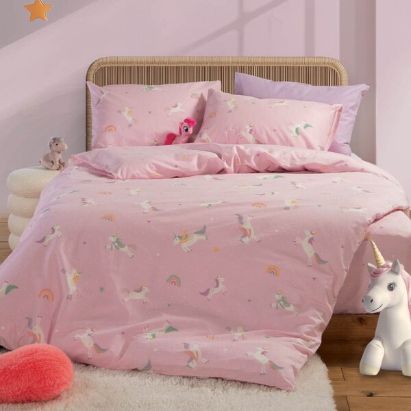 Παπλωματοθήκη Μονή (Σετ 160x240) 2 Όψεων Nef-Nef Homeware Junior Unicorns Style