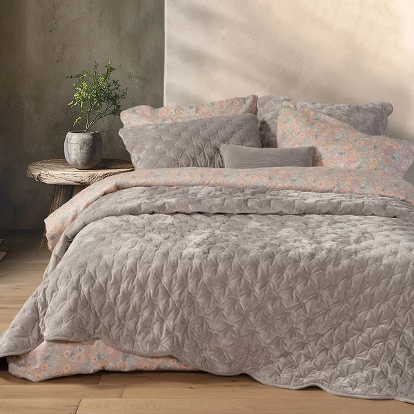 Λεπτό Πάπλωμα Βελουτέ Υπέρδιπλο (230x240) Nef-Nef Homeware Premium Priver Grey