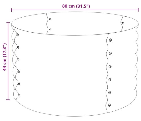 Ζαρντινιέρα Υπερυψωμένη Ασημί 80x80x44 εκ. Γαλβανισμ. Χάλυβας - Ασήμι