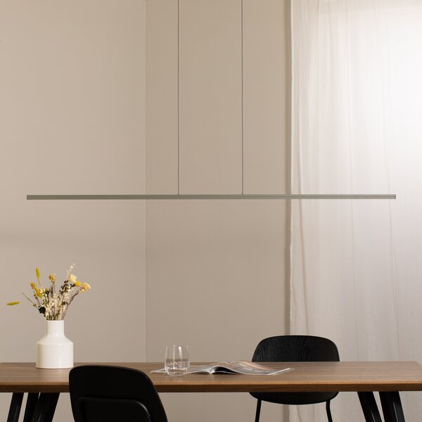 Nowodvorski Lighting LED κρεμαστή λάμπα BAR, λαδί, μήκος 150 cm, μέταλλο, 32 W, Πράσινο, Σαλόνι / τραπεζαρία, Αλουμίνιο, σύγχρονο