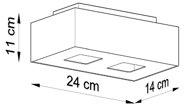 Sollux Φωτιστικό οροφής Mono 2,ατσάλι,2xGU10/40w