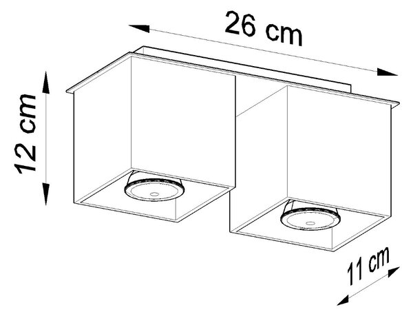 Sollux Φωτιστικό οροφής Quad 2,αλουμίνιο,2xGU10/40w