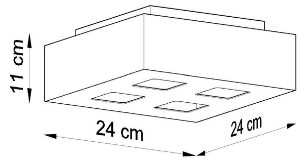 Sollux Φωτιστικό οροφής Mono 4,ατσάλι,4xGU10/40w