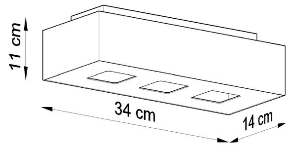 Sollux Φωτιστικό οροφής Mono 3,ατσάλι,3xGU10/40w