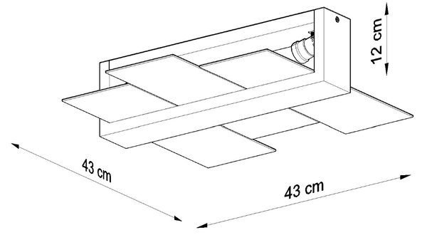 Sollux Φωτιστικό οροφής Feniks 2,ξύλο, γυαλί,2xE27/60w