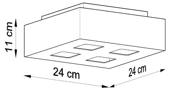 Sollux Φωτιστικό οροφής Mono 4,ατσάλι,4xGU10/40w