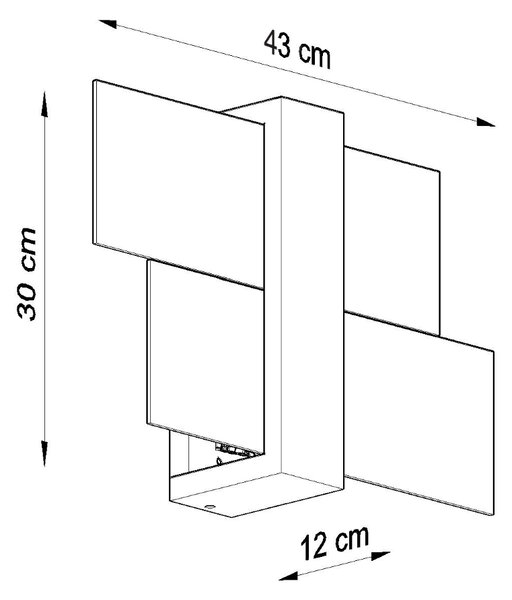 Sollux Φωτιστικό τοίχου Feniks 1,ξύλο, γυαλί,1xE27/60w