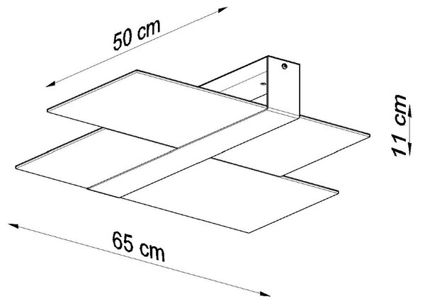 Sollux Φωτιστικό οροφής Massimo 2,χάλυβας, γυαλί,2xE27/60w