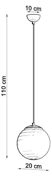 Sollux Κρεμαστό φωτιστικό Ugo 1,χάλυβας, γυαλί,1xE27/60w