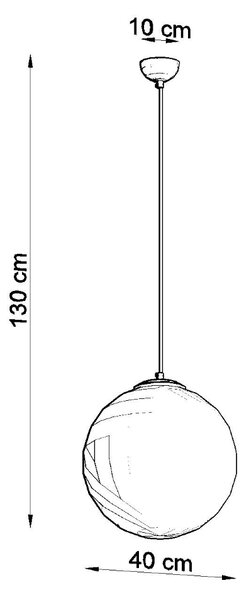 Sollux Κρεμαστό φωτιστικό Ugo 1,χάλυβας, γυαλί,1xE27/60w