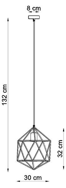 Sollux Κρεμαστό φωτιστικό Gaspare 1,ατσάλι,1xE27/60w