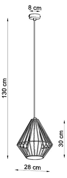 Sollux Κρεμαστό φωτιστικό Demi 1,Χάλυβας, PVC,1xE27/60w