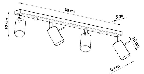 Sollux Φωτιστικό οροφής Ring 4,ατσάλι,4xGU10/40w