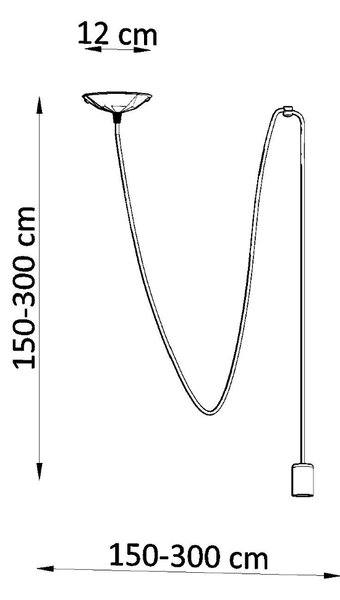 Sollux Κρεμαστό φωτιστικό Edison 1,ύφασμα, χάλυβας,1xE27/60w