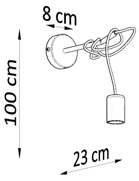 Sollux Φωτιστικό τοίχου Edison 1,ύφασμα, χάλυβας,1xE27/60w