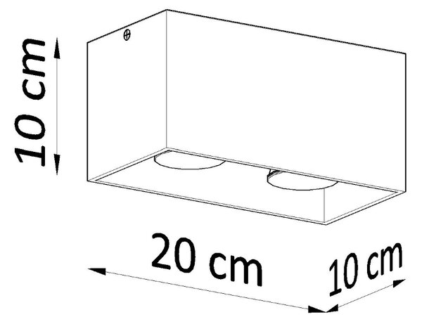 Sollux Φωτιστικό οροφής Quad 2,αλουμίνιο,2xGU10/40w