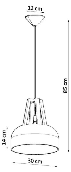 Sollux Κρεμαστό φωτιστικό Casco 1,λευκό-μαύρο,1xE27/60w