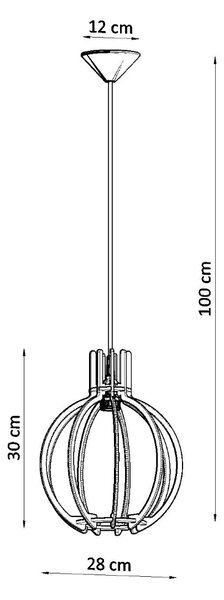 Sollux Κρεμαστό φωτιστικό Arancia 1,ξύλο,1xE27/60w