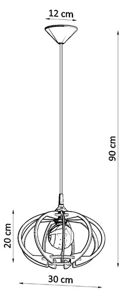 Sollux Κρεμαστό φωτιστικό Mandelino 1,ξύλο,1xE27/60w