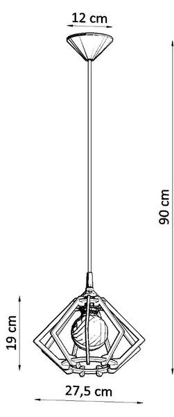 Sollux Κρεμαστό φωτιστικό Pompelmo 1,ξύλο,1xE27/60w