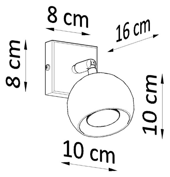 Sollux Φωτιστικό τοίχου Oculare 1,ατσάλι,1xGU10/40w