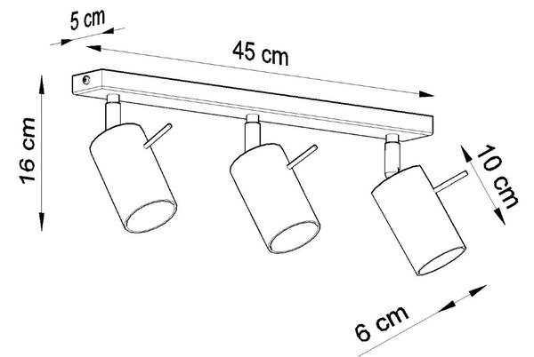 Sollux Φωτιστικό οροφής Ring 3,ατσάλι,3xGU10/40w