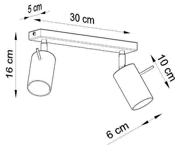 Sollux Φωτιστικό οροφής Ring 2,ατσάλι,2xGU10/40w