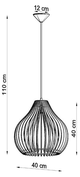 Sollux Κρεμαστό φωτιστικό Aprilla 1,ξύλο,1xE27/60w