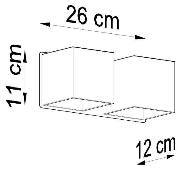 Sollux Φωτιστικό τοίχου Quad 2,αλουμίνιο,2xG9/40w