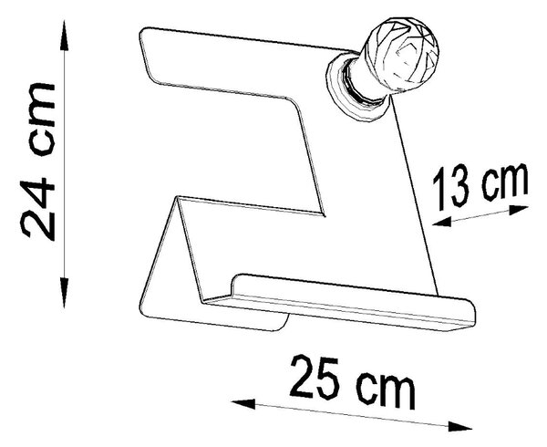 Sollux Λαμπτήρας γραφείου Incline 1,ατσάλι,1xE27/60w