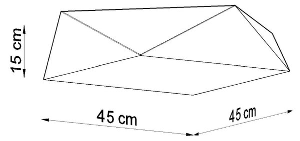 Sollux Φωτιστικό οροφής Hexa 3,PVC,3xE27/60w