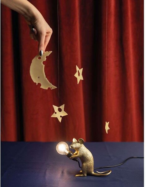 Seletti - Mouse Lamp Mac Sitting Επιτραπέζιο φωτιστικό Χρυσό Seletti