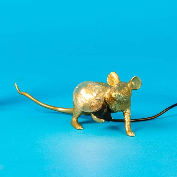 Seletti - Mouse Lamp Lop Lying Down Επιτραπέζιο φωτιστικό Χρυσό Seletti