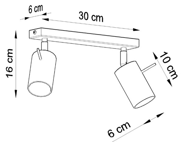 Sollux Φωτιστικό οροφής Ring 2,ατσάλι,2xGU10/40w