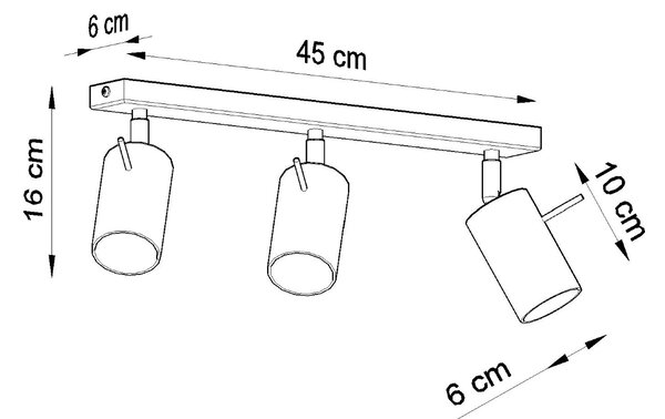 Sollux Φωτιστικό οροφής Ring 3,ατσάλι,3xGU10/40w