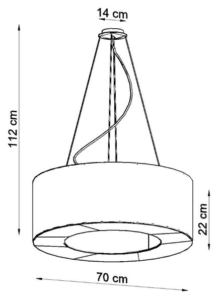 Sollux Κρεμαστό φωτιστικό Saturno 6,μαύρο,6xE27/60w