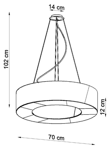 Sollux Κρεμαστό φωτιστικό Saturno 6,μαύρο,6xE27/60w