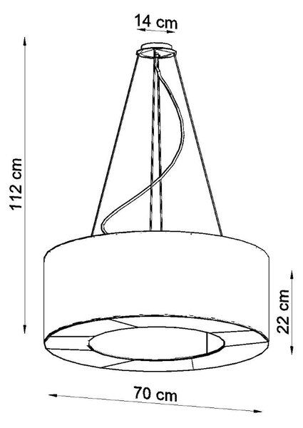 Sollux Κρεμαστό φωτιστικό Saturno 6,λευκό,6xE27/60w