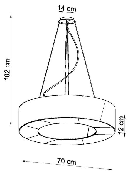 Sollux Κρεμαστό φωτιστικό Saturno 6,λευκό,6xE27/60w