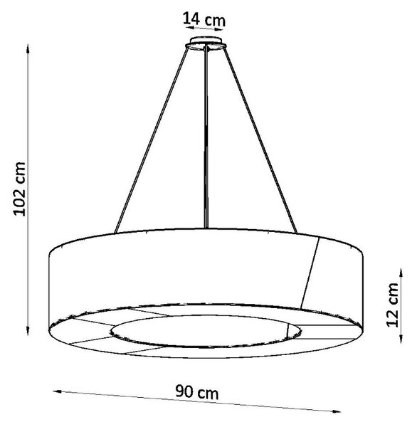 Sollux Κρεμαστό φωτιστικό Saturno 8,λευκό,8xE27/60w