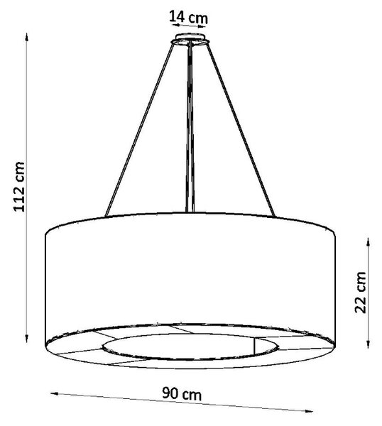 Sollux Κρεμαστό φωτιστικό Saturno 8,λευκό,8xE27/60w