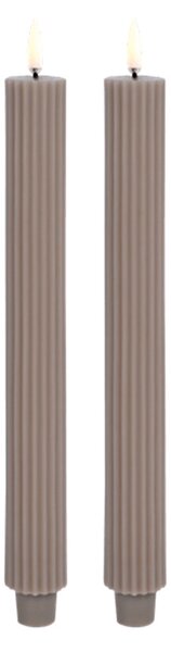 Uyuni - Κερί Taper LED Grooved 2-pack 3,2x25,5 cm Sandstone/Smooth Uyuni Lighting