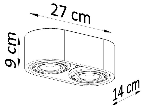 Φωτιστικό οροφής Basic 2,σκυρόδεμα,2xGU10/40w