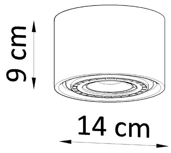 Sollux Φωτιστικό οροφής Basic 1,σκυρόδεμα,1xGU10/40w