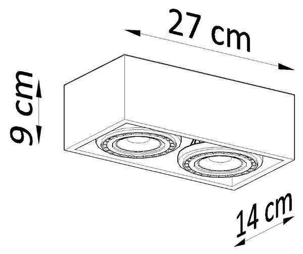 Sollux Φωτιστικό οροφής Quatro 2,σκυρόδεμα,2xGU10/40w