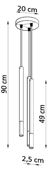 Sollux Κρεμαστό φωτιστικό Mozaica 3,ατσάλι,3xG9/12w,μαύρο,χρωμίου