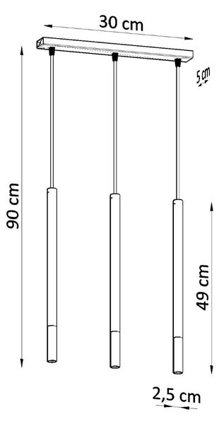 Sollux Κρεμαστό φωτιστικό Mozaica 3,ατσάλι,3xG9/12w,μαύρο,χρυσό